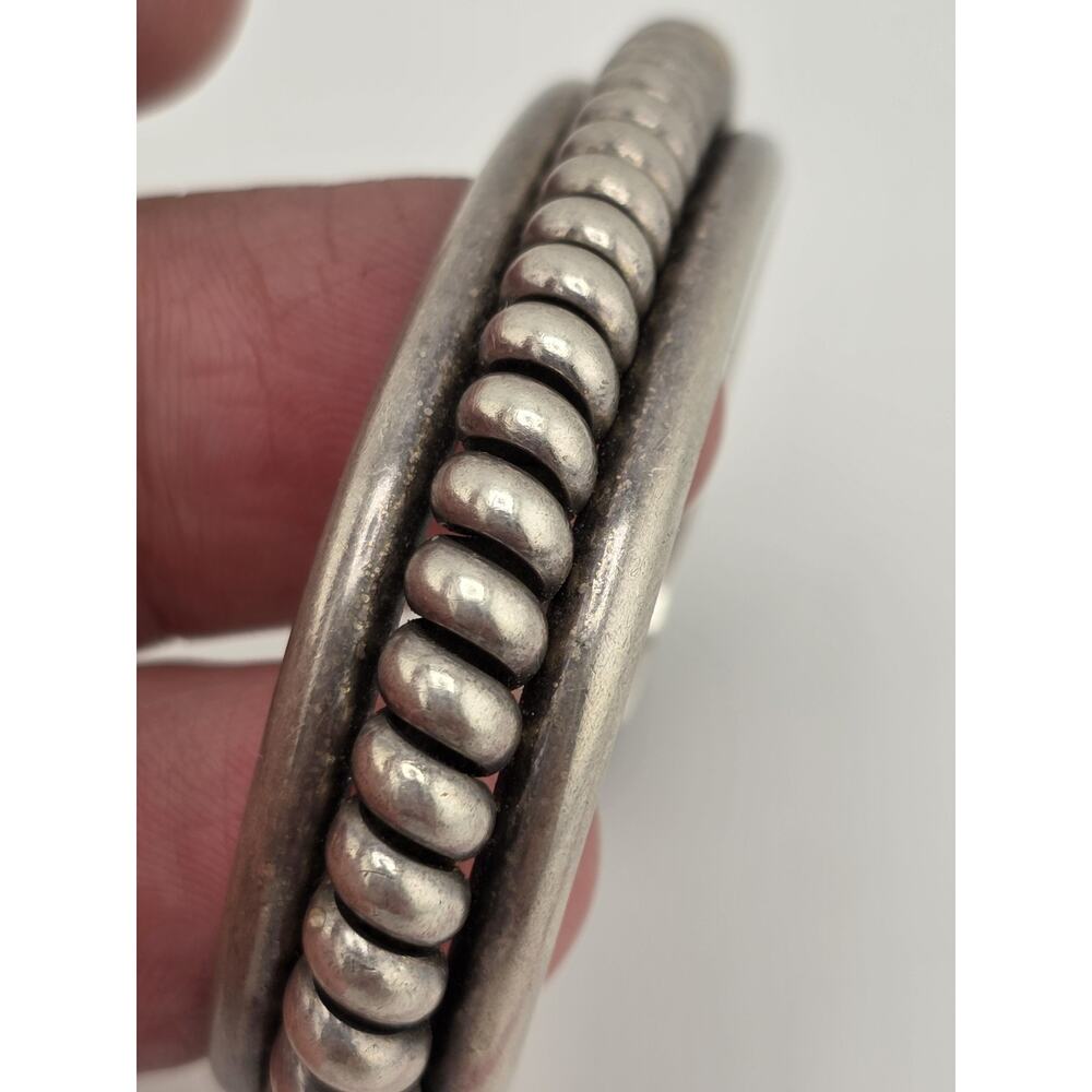 Native American Sterling Silver Twisted Cuff Bracelet - Picture 16 of 16